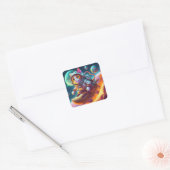 Carré Sticker Space Cat (Enveloppe)