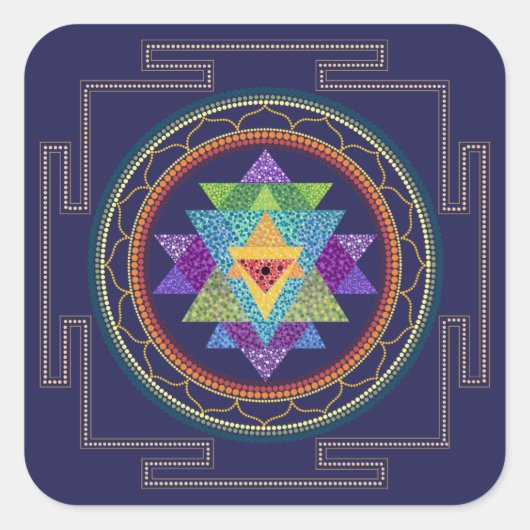 Carré sticker Sri Yantra (Devant)