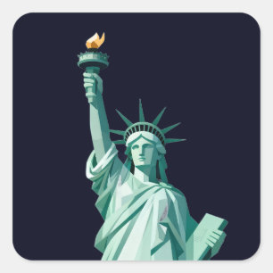 Carré Sticker Statue de la Liberté - Design Iconique mod