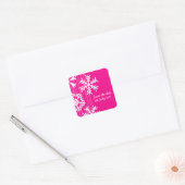 Carré Sticker Sticker Snowflakes rose (Enveloppe)