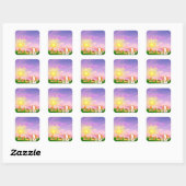 Carré Sticker Sunrise Du Chat Meow (Feuille)