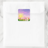 Carré Sticker Sunrise Du Chat Meow (Sac)