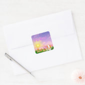 Carré Sticker Sunrise Du Chat Meow (Enveloppe)