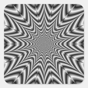 Carré Sticker Super Nova en noir et blanc