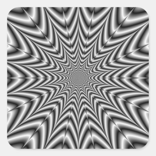 Carré Sticker Super Nova en noir et blanc (Devant)