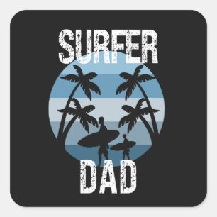 Carré Sticker Surfer Papa
