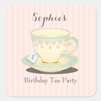 Carré Sticker Sweetchic Anniversaire Teacup Tea Party
