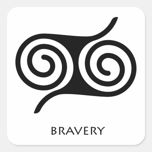 Carré Sticker Symbole Adinkra Bravery (Gyawu Atiko) (Devant)