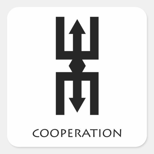 Carré Sticker Symbole Adinkra de Coopération (Nteasee) (Devant)