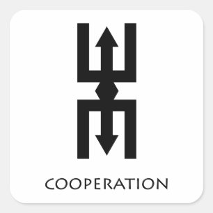 Carré Sticker Symbole Adinkra de Coopération (Nteasee)