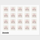 Carré Sticker Tandem Bicycle Love (Feuille)