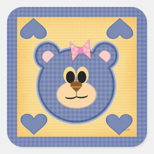 Carré Sticker Teddy Bear Love (Devant)