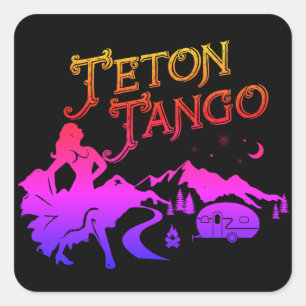 Carré Sticker Teton Tango rose&blk