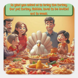 Carré Sticker Thanksgiving traditionnel