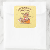 Carré Sticker Thanksgiving Turkey Coquito (Sac)