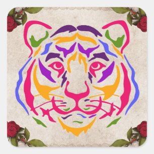 Carré Sticker Tiger