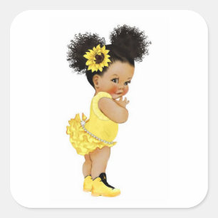 Carré Sticker tournesol africain-américain