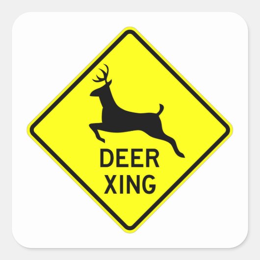 Carré Sticker très amusant Classic Deer Crossing (Devant)