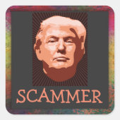 Carré Sticker Trump Scammer (Devant)