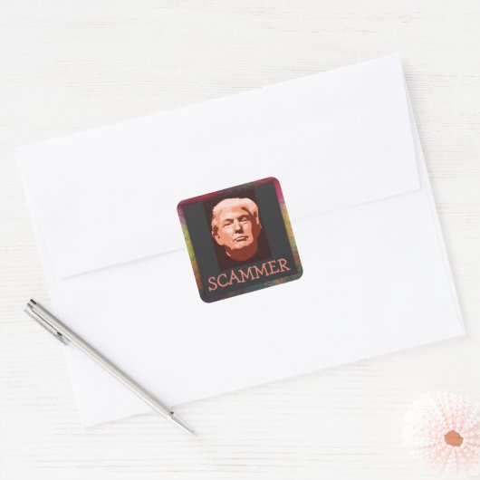 Carré Sticker Trump Scammer (Enveloppe)