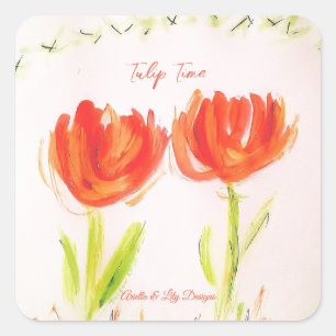 Carré Sticker Tulip par Ariella & Lily Designs