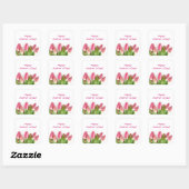 Carré sticker tulips rose (Feuille)