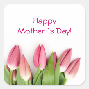 Carré sticker tulips rose
