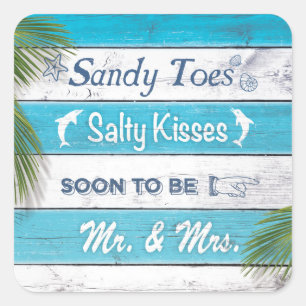 Carré Sticker Turquoise Sandy Tots Salty Kisses