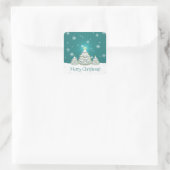 Carré Sticker turquoise Snowy Christmas Tree (Sac)