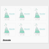 Carré Sticker turquoise Whimsical Chic Mariage (Feuille)