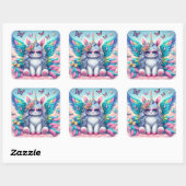 Carré Sticker Unicorn mignon (Feuille)