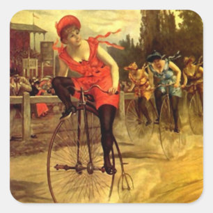 Carré Sticker Vélo tendance Course Vélo Vintage