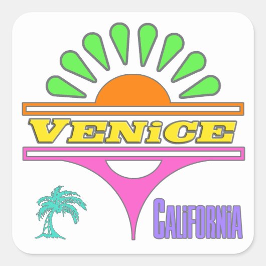 Carré Sticker "Venice Colorful 1" (Devant)