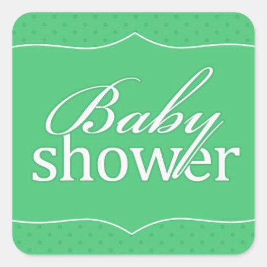 Carré Sticker vert baby shower (Devant)