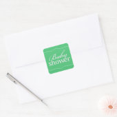 Carré Sticker vert baby shower (Enveloppe)