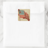 Carré Sticker vintage American Flag (Sac)