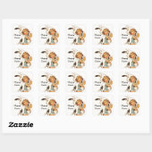 Carré Sticker Vintage Antique Cute Bunny de Pâques (Feuille)