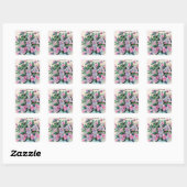 Carré Sticker vintage Floral (Feuille)