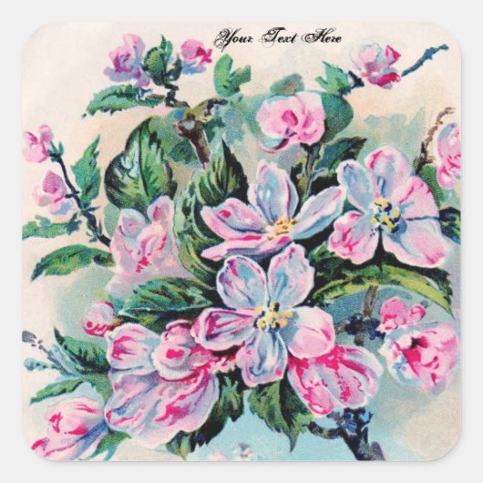 Carré Sticker vintage Floral (Devant)