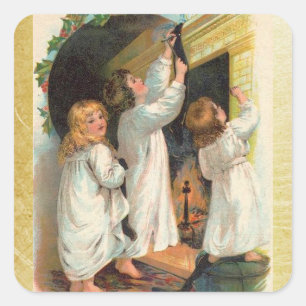 Carré Sticker vintage pour les filles accrochant les bas