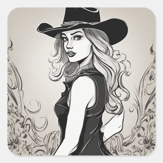 Carré Sticker vintage Rodeo LBD (Devant)