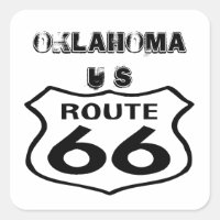 Sticker Vintage Route 66 Worn State Oklahoma US