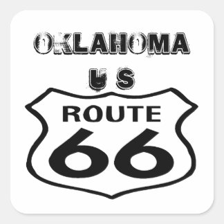 Carré Sticker Vintage Route 66 Worn State Oklahoma US