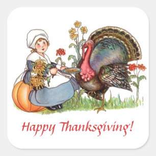 Carré Sticker vintage Thanksgiving