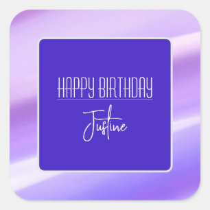 Carré Sticker violet "Joyeux anniversaire"