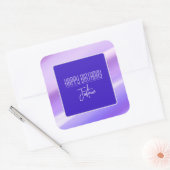 Carré Sticker violet "Joyeux anniversaire" (Enveloppe)