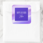 Carré Sticker violet "Joyeux anniversaire" (Sac)