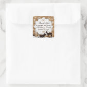 Carré Sticker Wedding shower de Burlap Rustique, Snowfla (Sac)