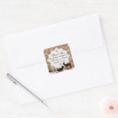 Carré Sticker Wedding shower de Burlap Rustique, Snowfla (Enveloppe)