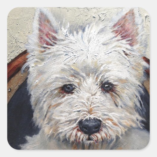Carré Sticker West Highland Terrier (Devant)